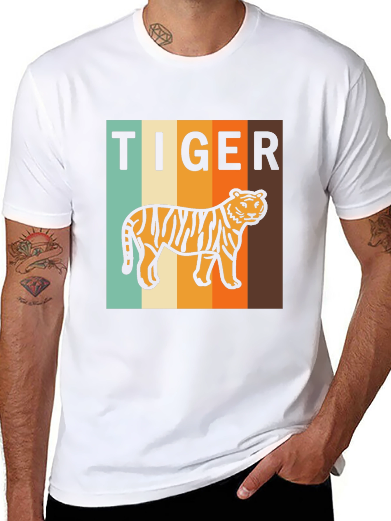 Black Retro Tiger Graphic T-Shirt - Vintage Style Tee view 8