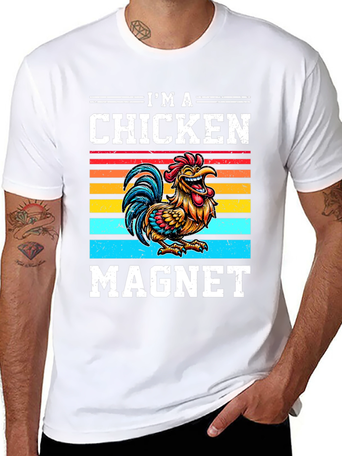 I'm a Chicken Magnet Graphic T-Shirt - 8