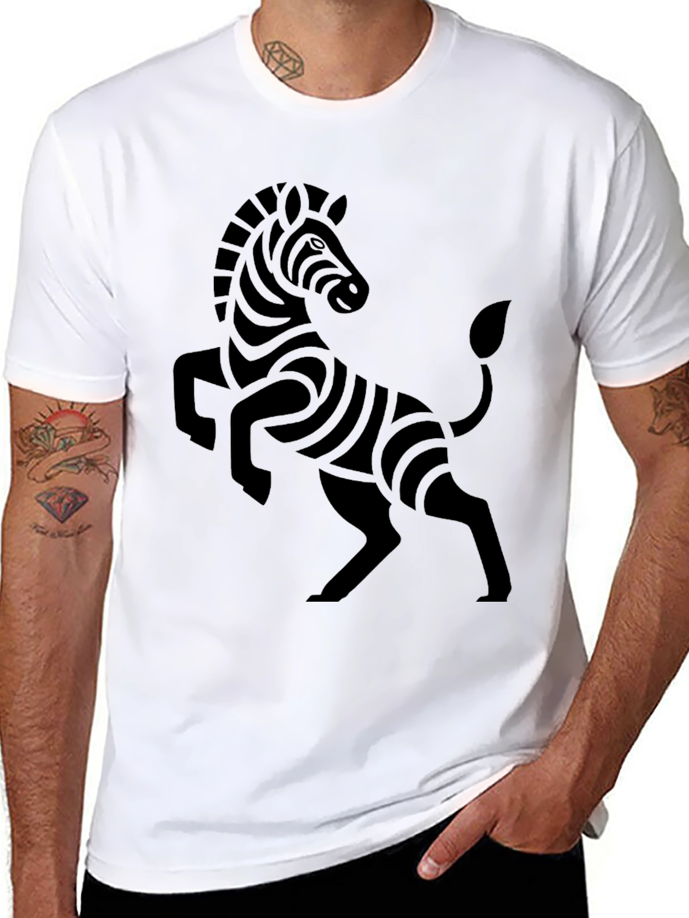 Black Black Zebra Graphic Tee - Stylish Casual Wear view 8