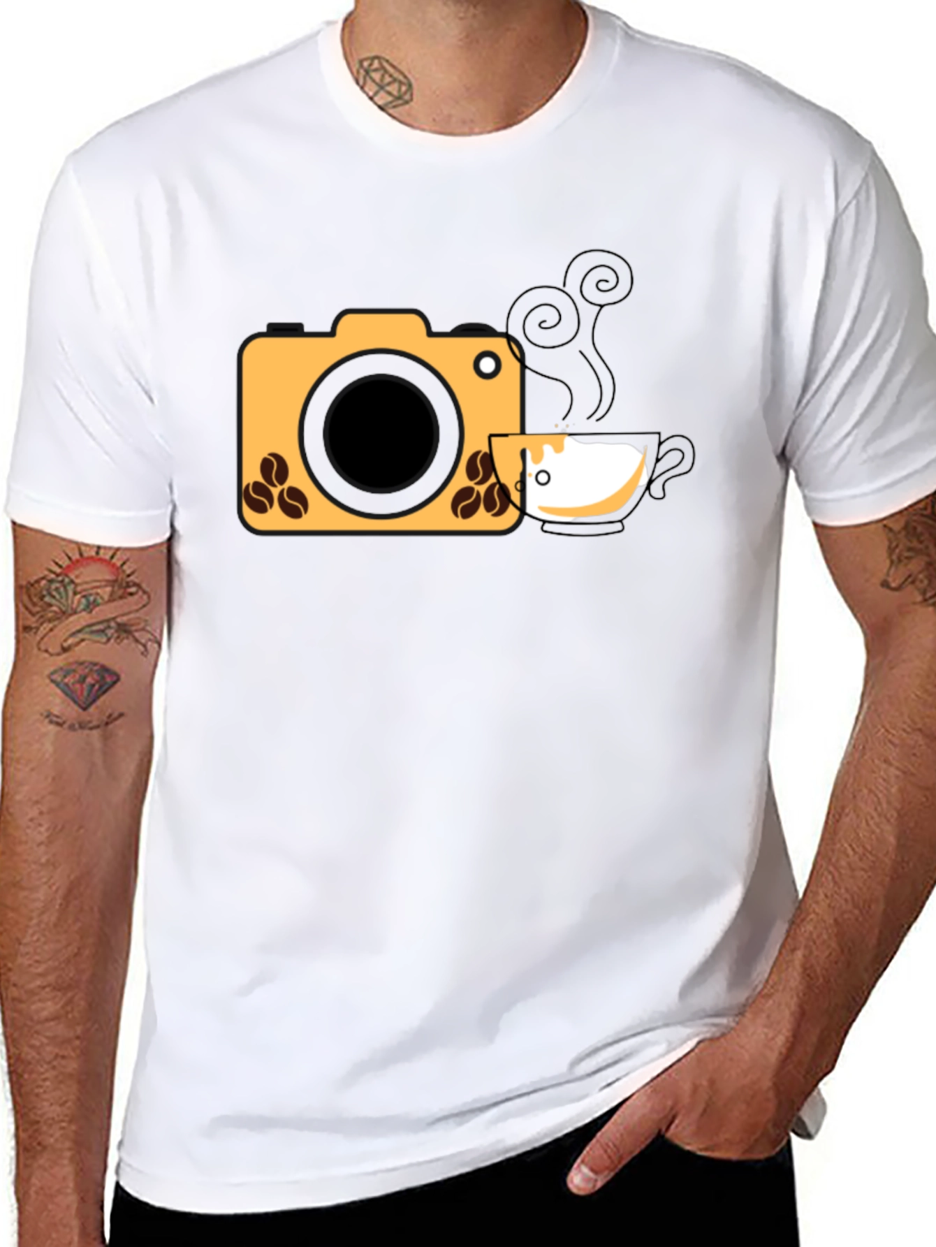 Black Coffee Camera Graphic Tee view 8