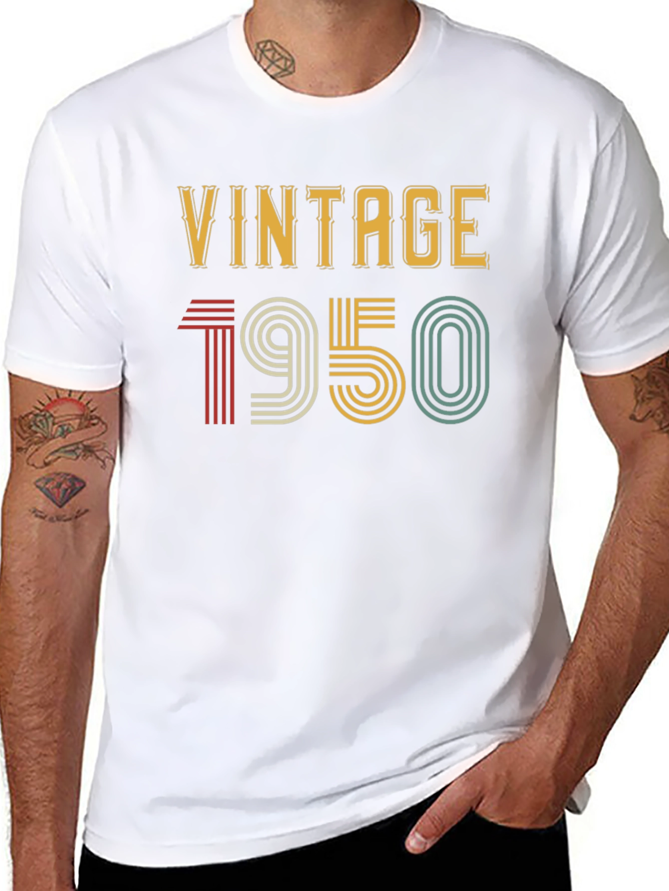 Black Vintage 1950 T-Shirt - Retro Style view 8