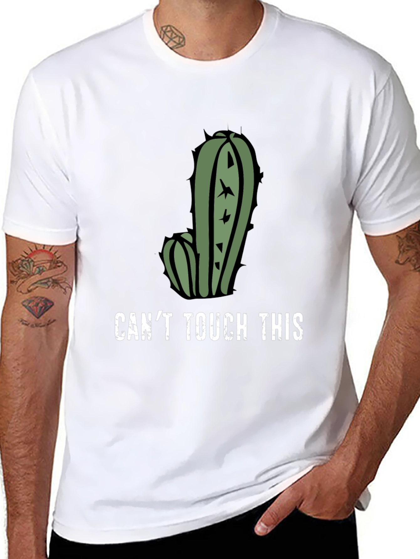 Black Can't Touch This Cactus Graphic T-Shirt view 8