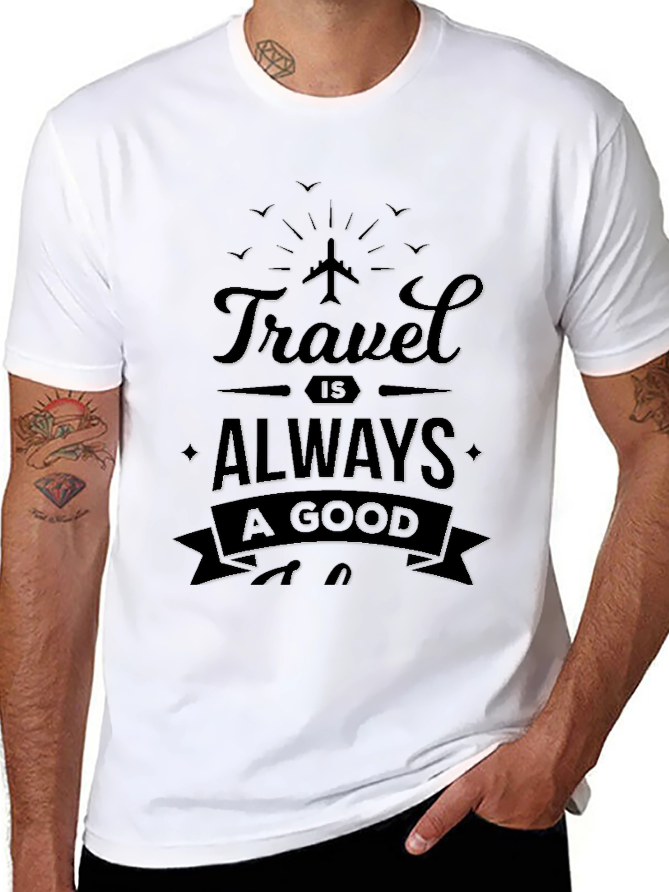 Black Travel is Always A Good Idea Black T-Shirt view 8