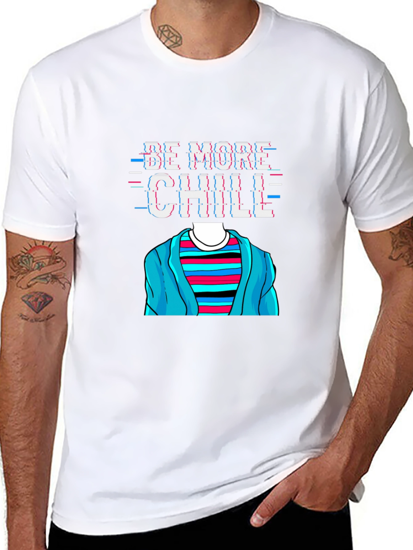 Black Be More Chill T-Shirt Funny Graphic Tee view 8