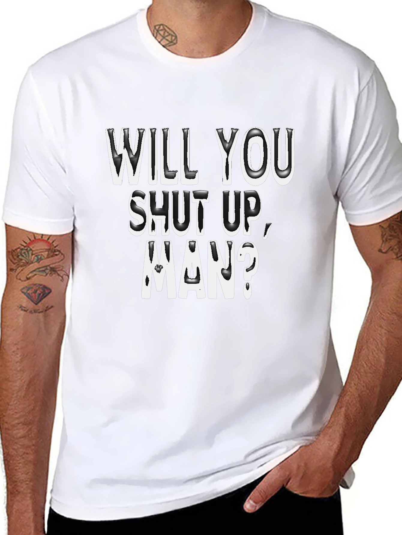Black Will You Shut Up, Man? Graphic Tee view 8