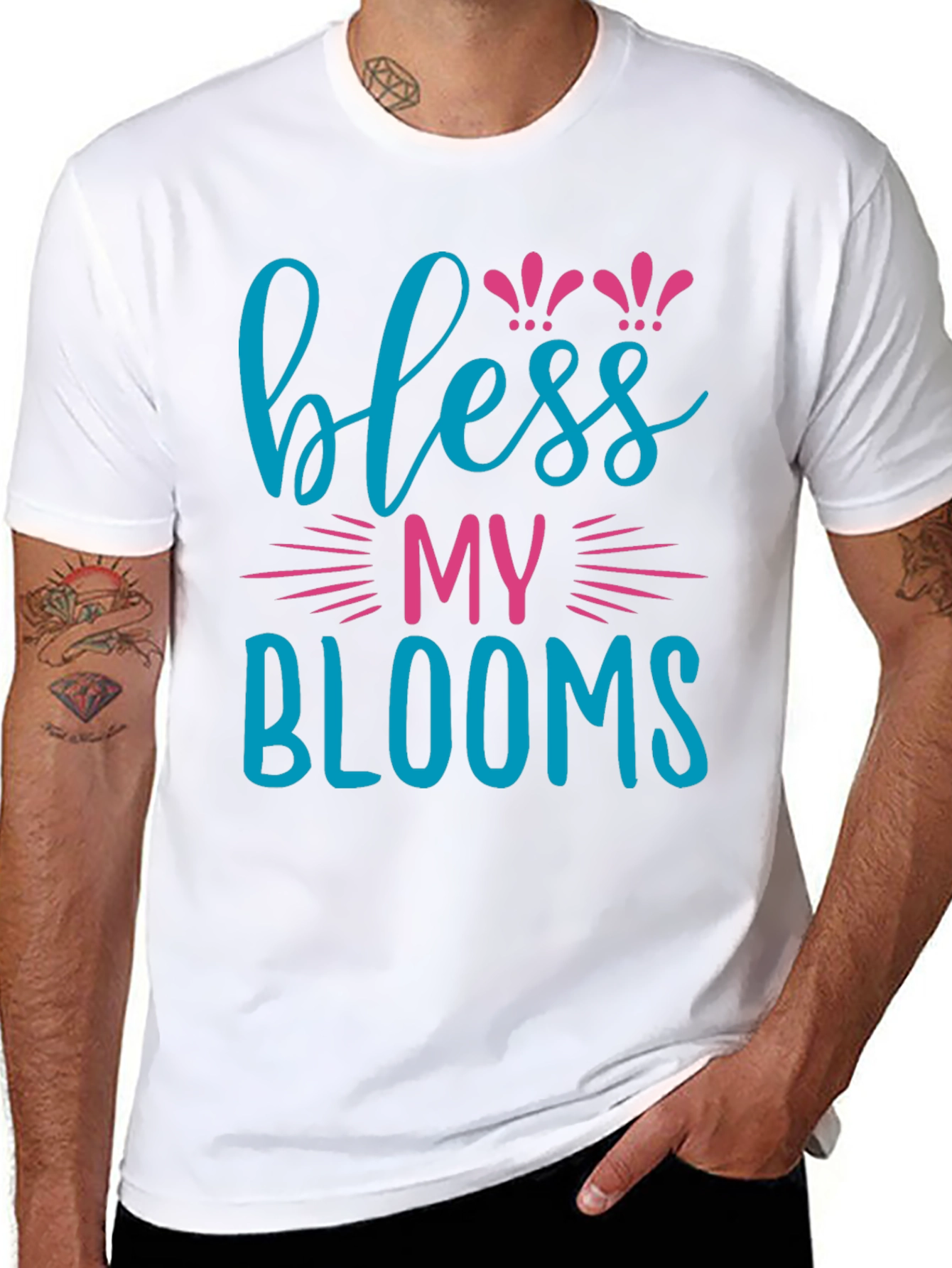 Black Bless My Blooms Graphic T-Shirt view 8