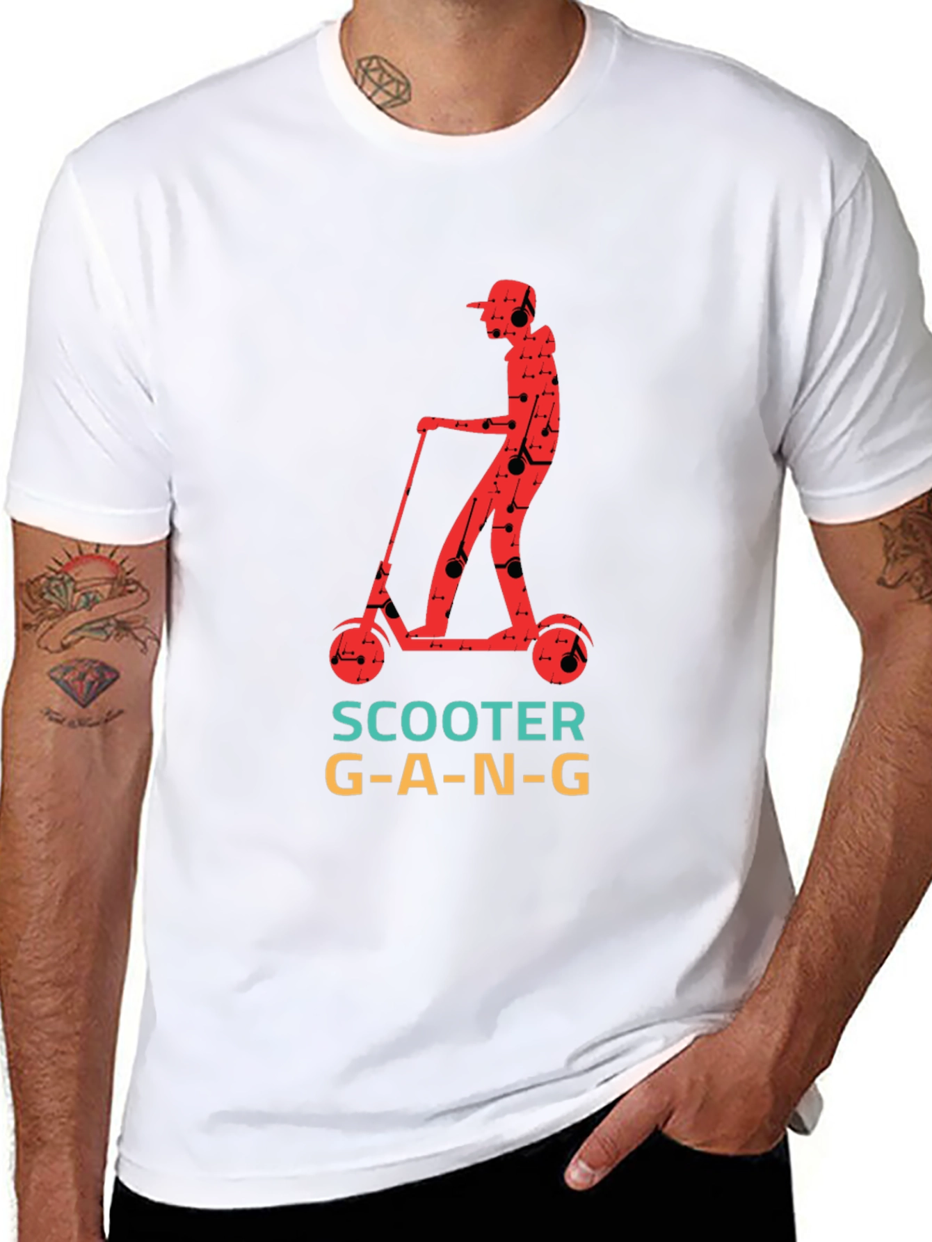 Black Scooter Gang T-Shirt - Cool Graphic Tee view 8