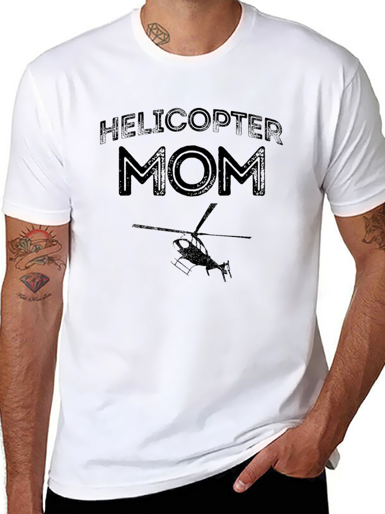 Black Helicopter Mom Black T-Shirt - Novelty Graphic Tee view 8