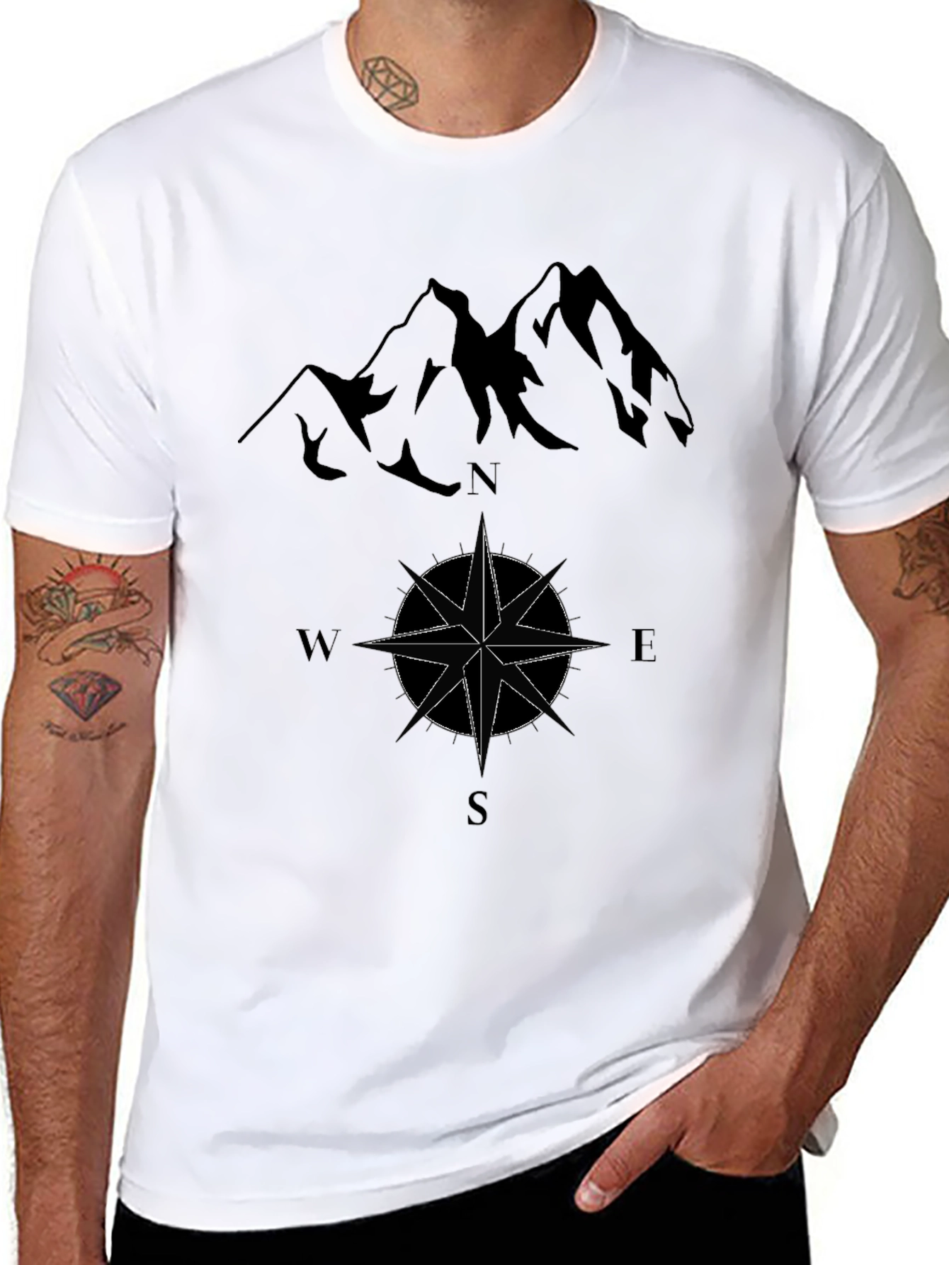 Black Mountain & Compass Graphic Tee view 8