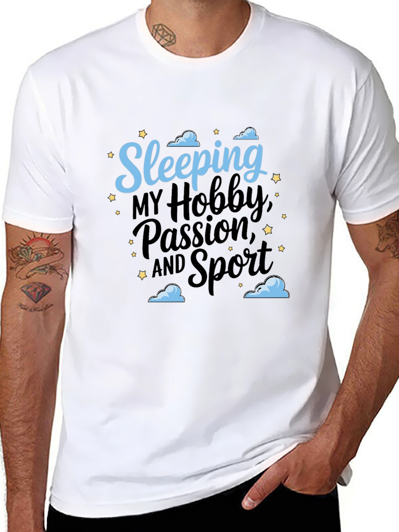Black Sleeping Hobby Passion Sport Black T-Shirt view 8
