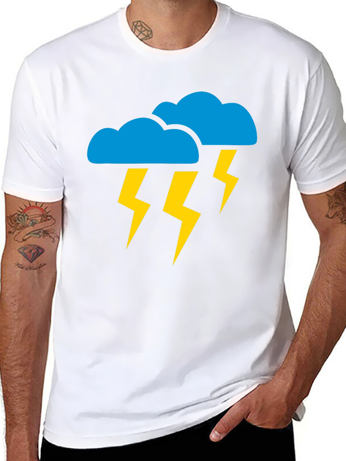 Black Stormy Weather Graphic Tee - Black Cotton T-Shirt view 8