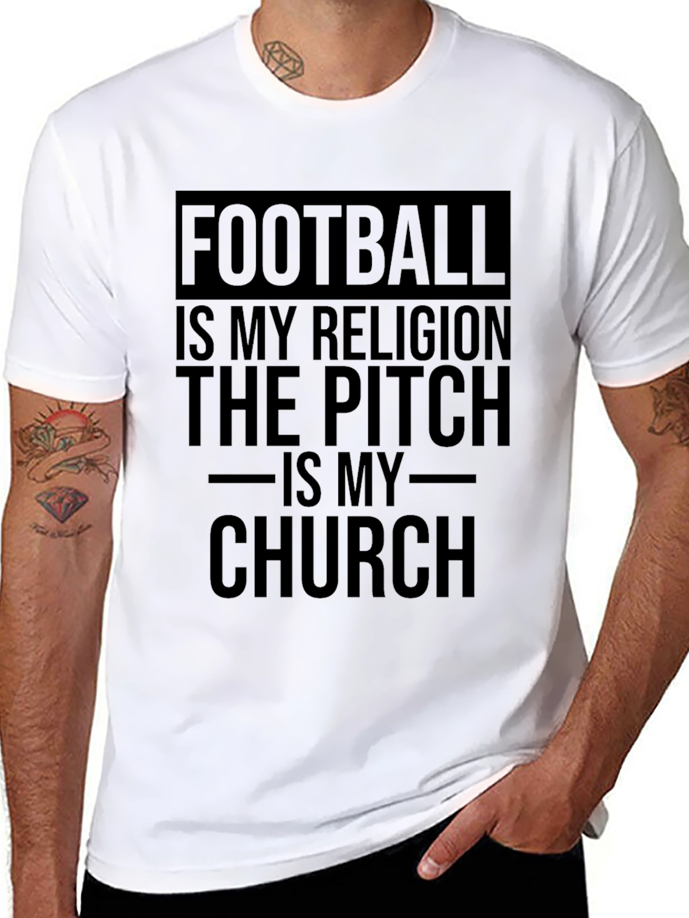 Black Football Is My Religion T-Shirt view 8