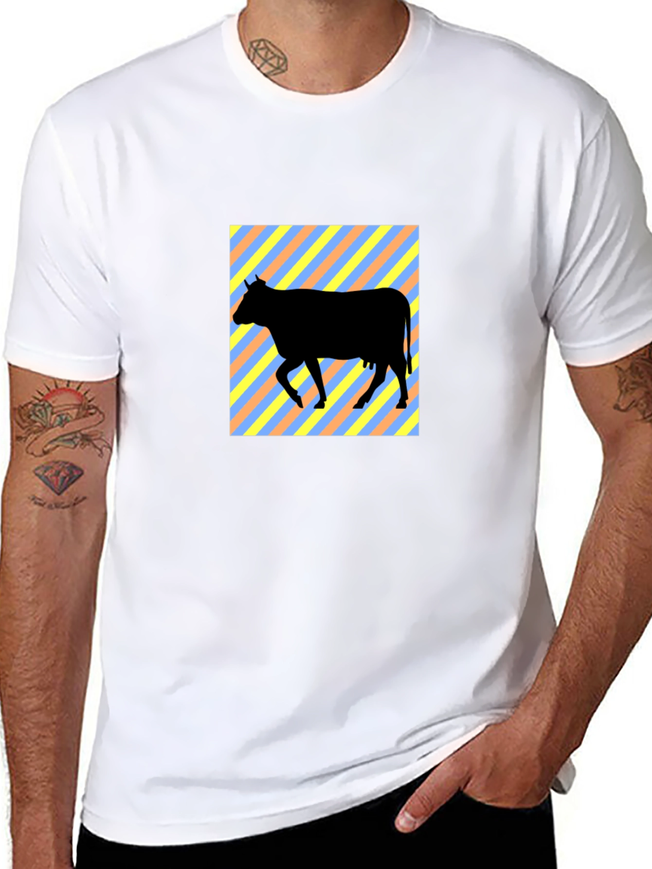 Black Cow Silhouette Graphic Tee - Black view 8
