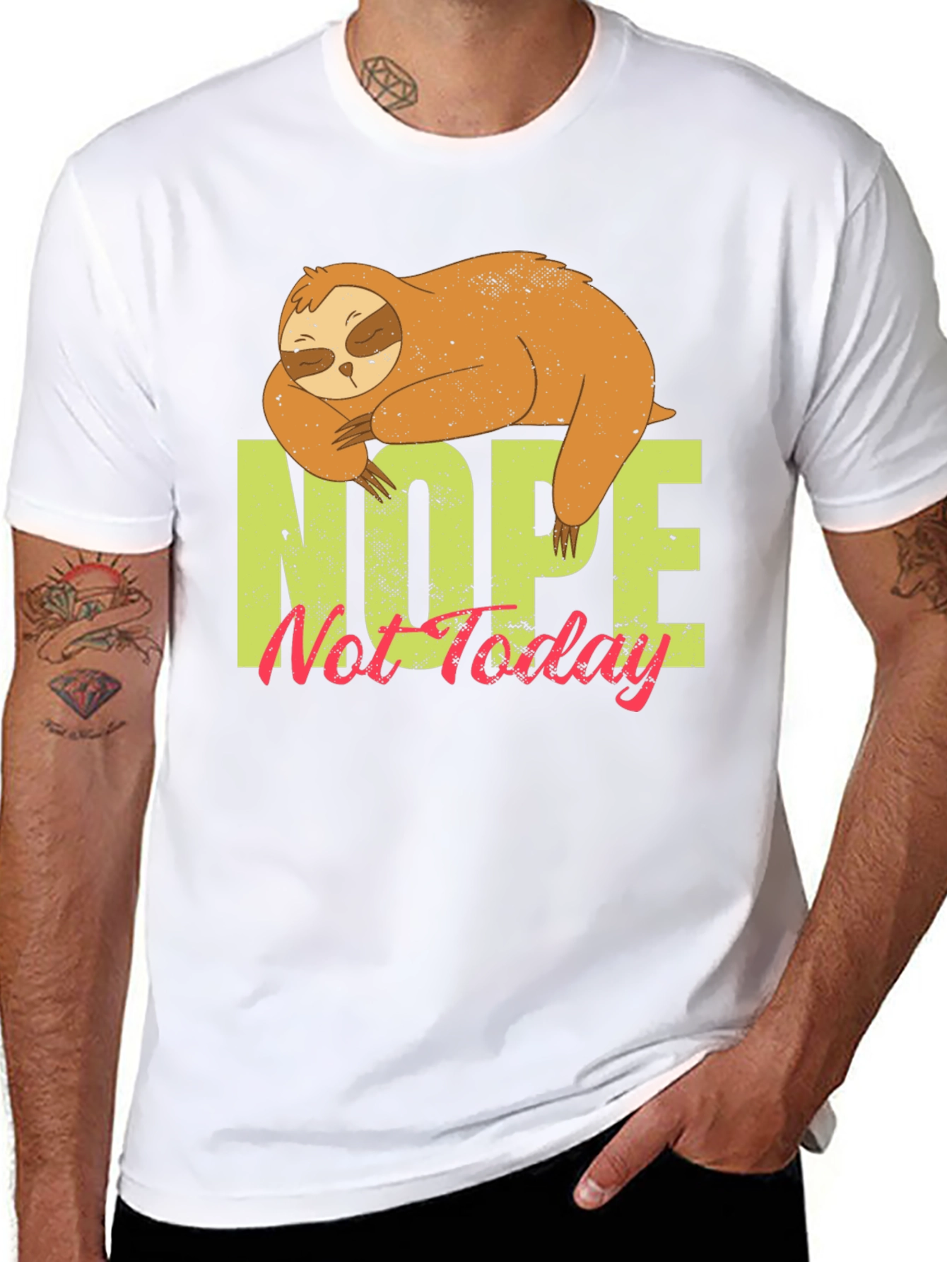 Nope Not Today Sloth Graphic Tee - 8