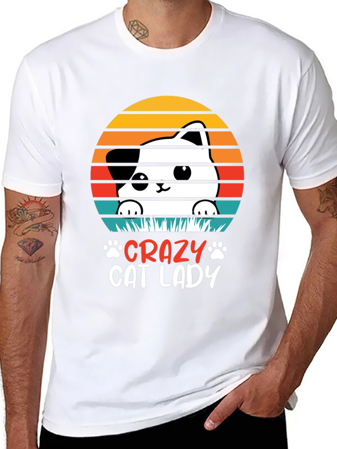 Black Crazy Cat Lady Graphic Tee view 8