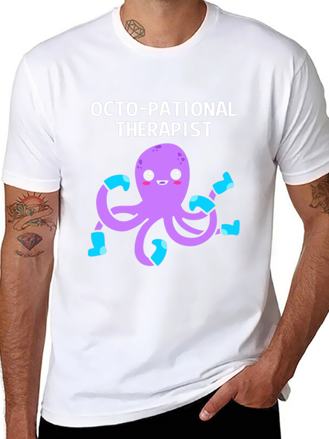 Black Octo-pational Therapist Graphic T-Shirt view 8