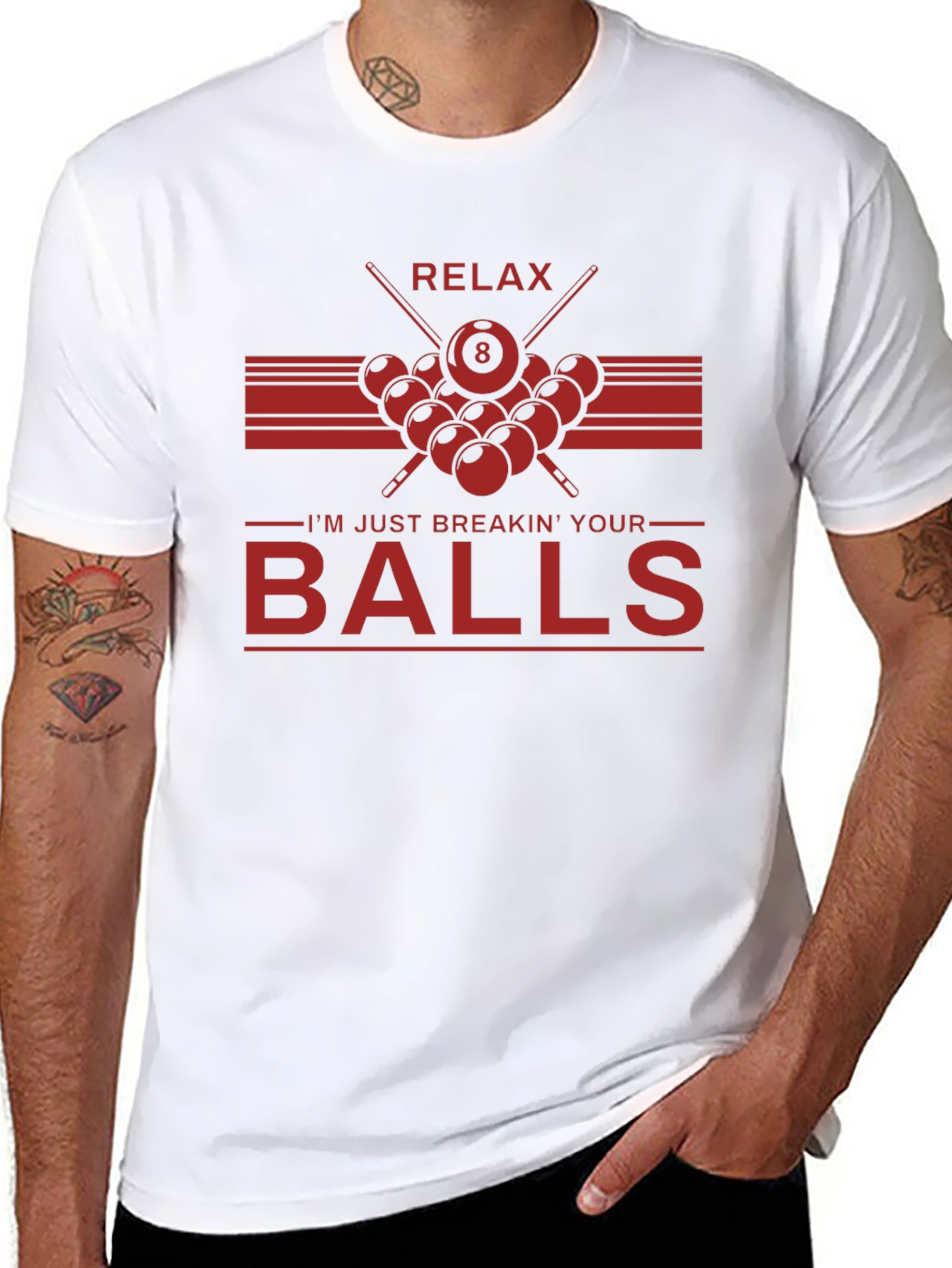 Black Relax Breakin' Balls Graphic Tee - Billiards Shirt view 8