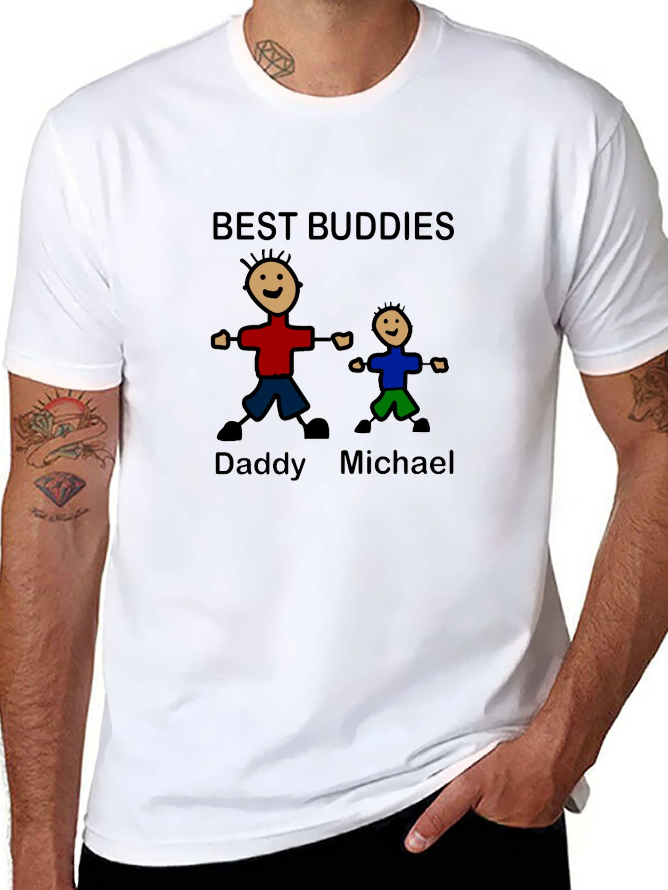 Best Buddies Daddy & Michael Graphic T-Shirt - 8