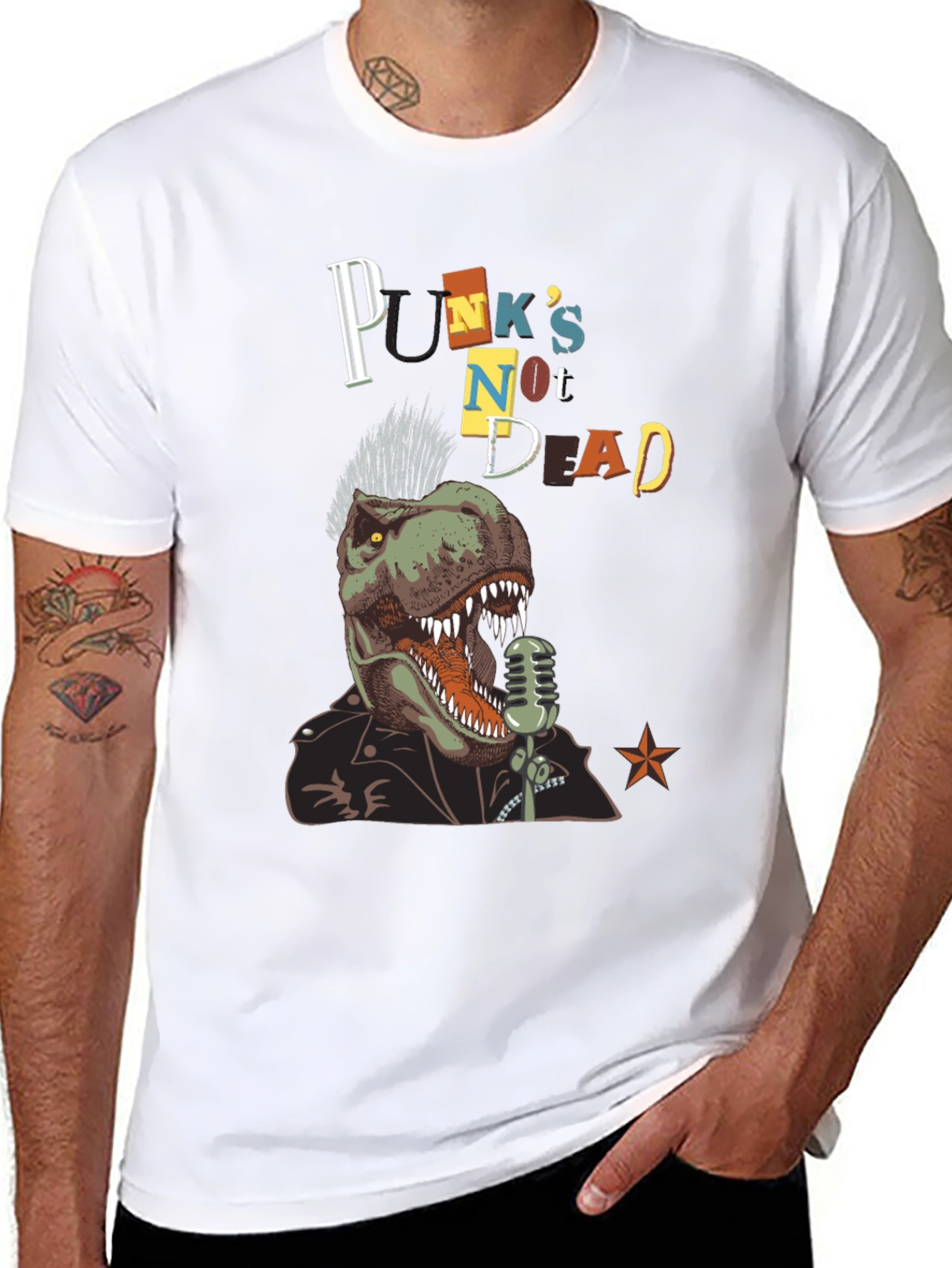 Black Punk Dino T-Shirt view 8