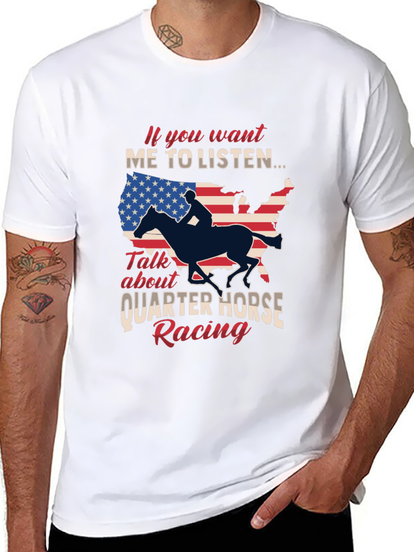 Black Quarter Horse Racing Graphic T-Shirt view 8
