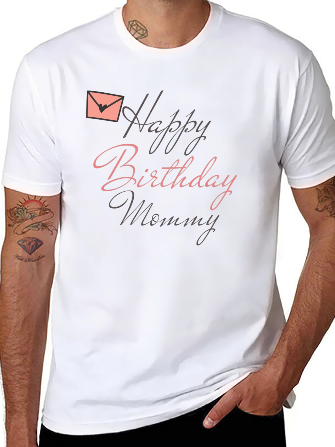 Black Happy Birthday Mommy Black T-Shirt view 8