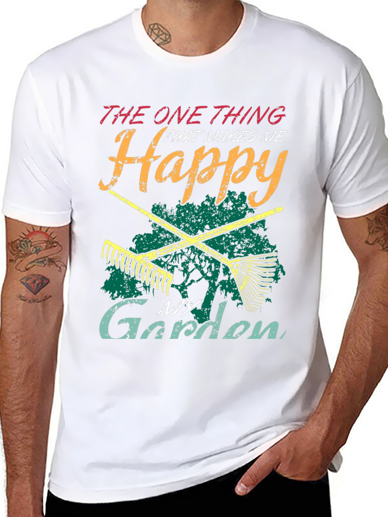 Black Happy Garden T-Shirt - Gardening Lover's Tee view 8
