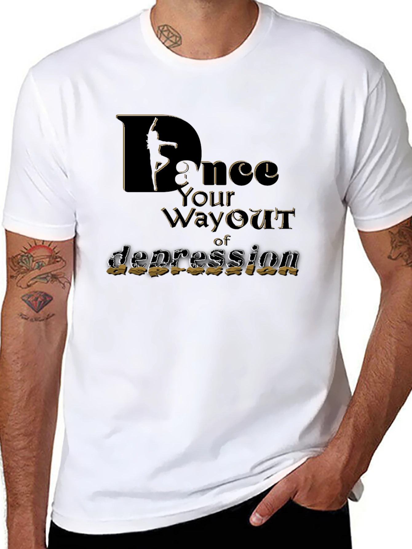 Black Dance Your Way Out of Depression T-Shirt view 8