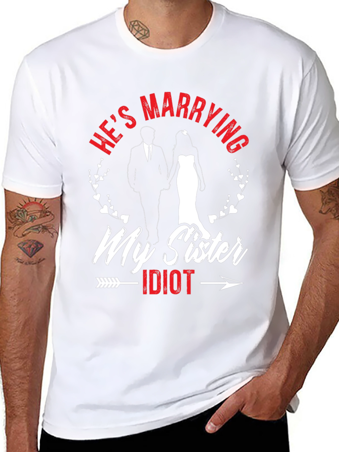 Black Funny "He's Marrying My Sister" T-Shirt view 8