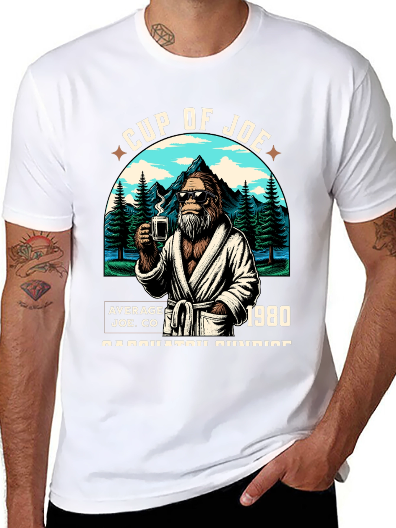 Black Cup of Joe Bigfoot T-Shirt: Average Joe CO view 8