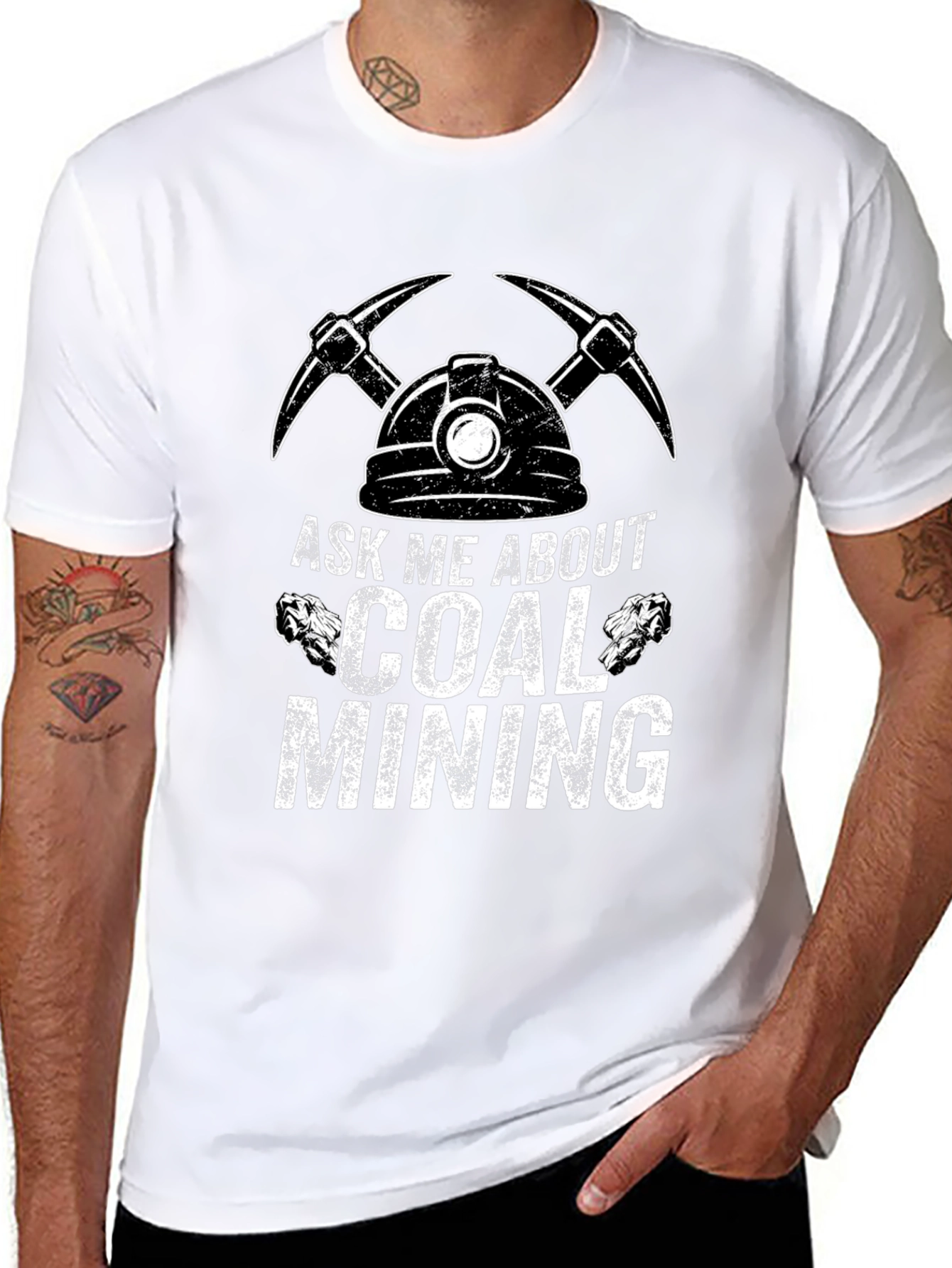 Black Ask Me About Coal Mining T-Shirt view 8
