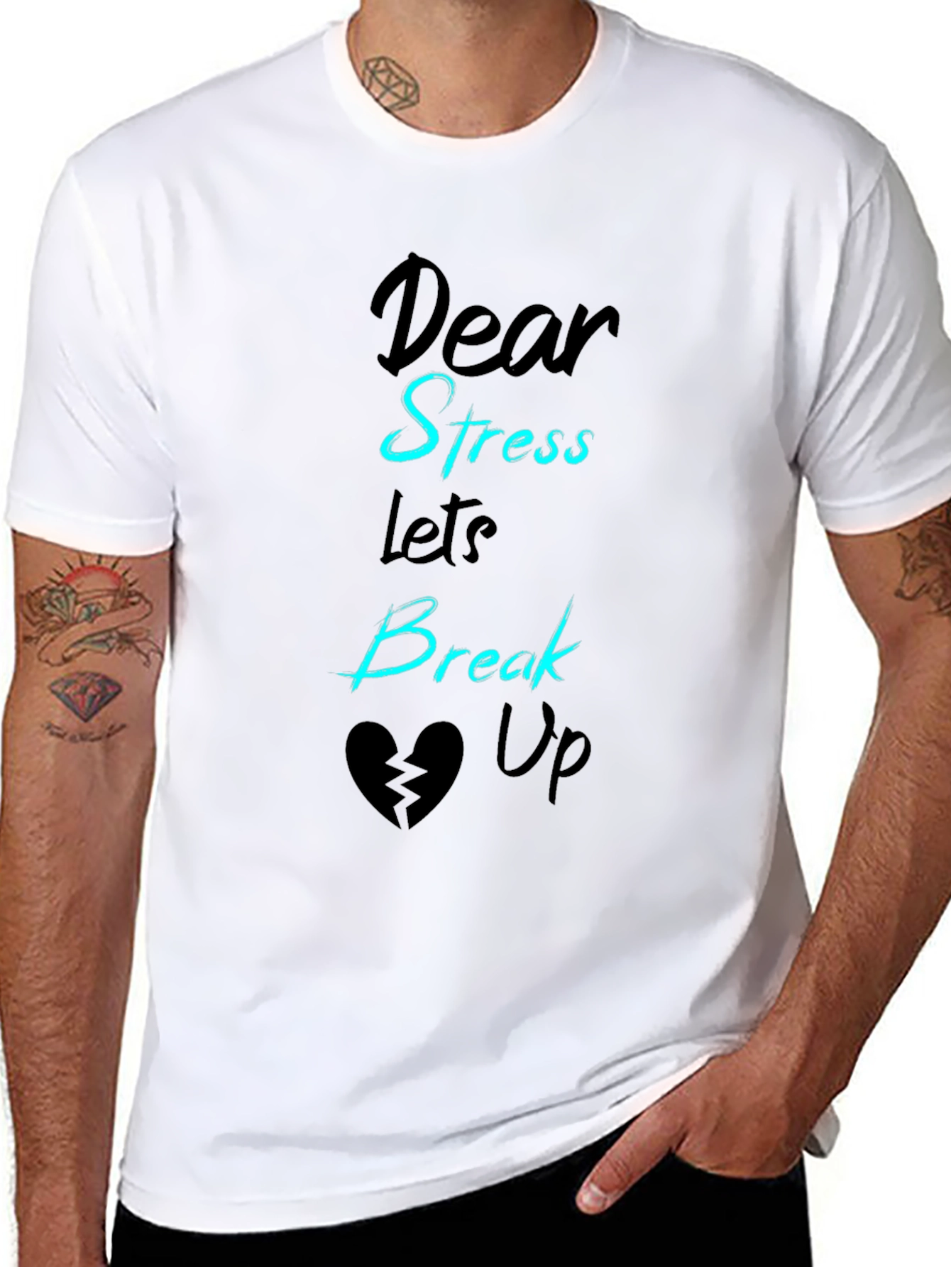 Black Dear Stress Break Up T-Shirt view 8