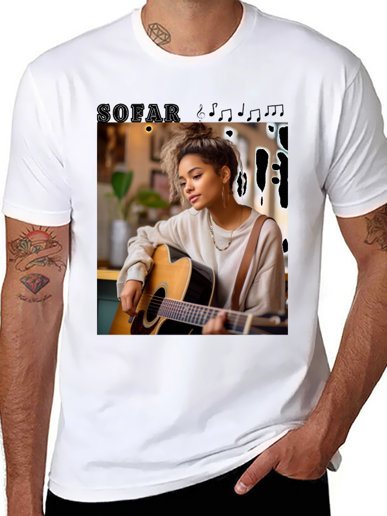 Black SOFAR Graphic Tee - Musician Design view 8