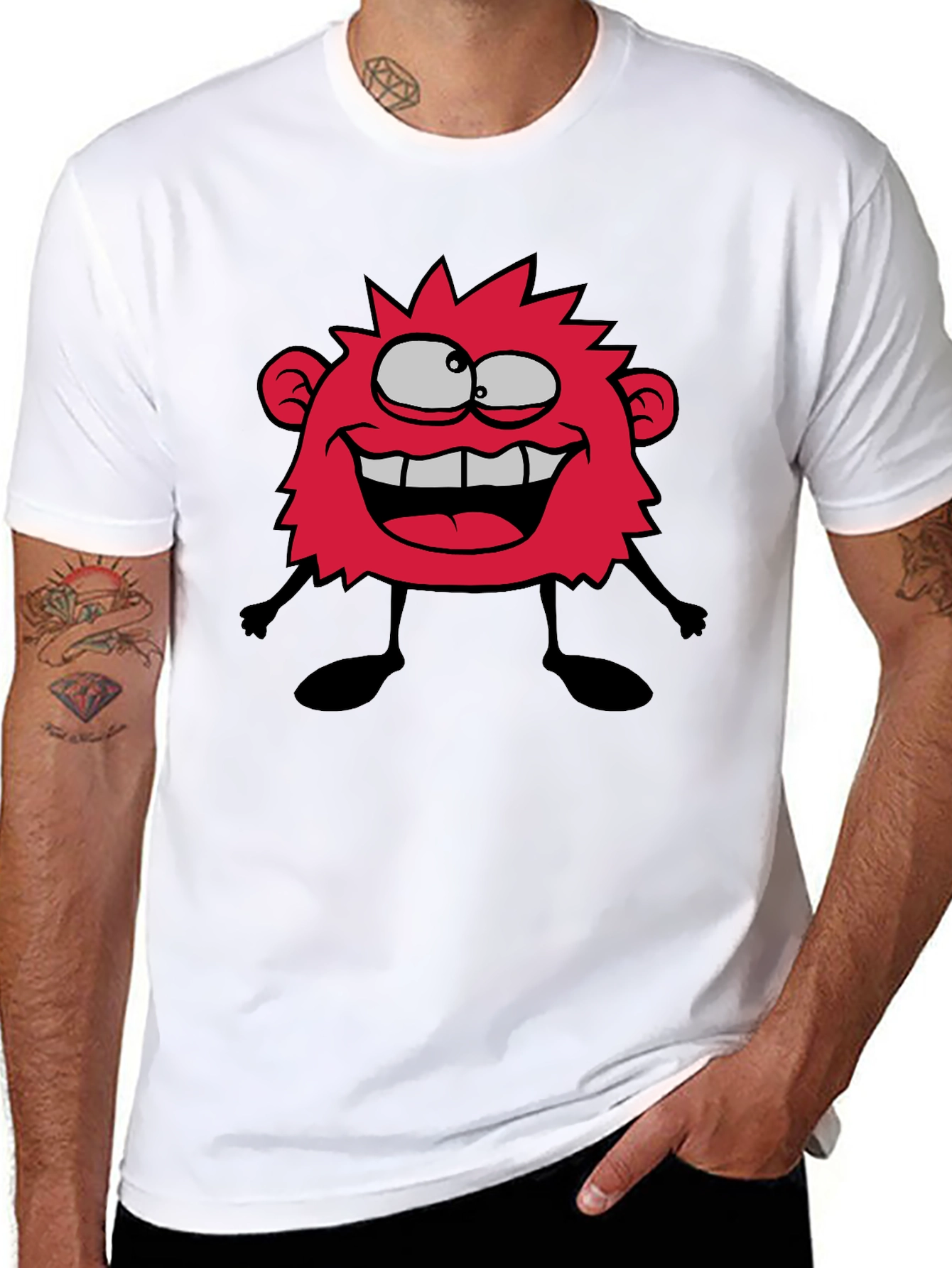 Black Funny Monster Graphic T-Shirt - Casual Black Tee view 8