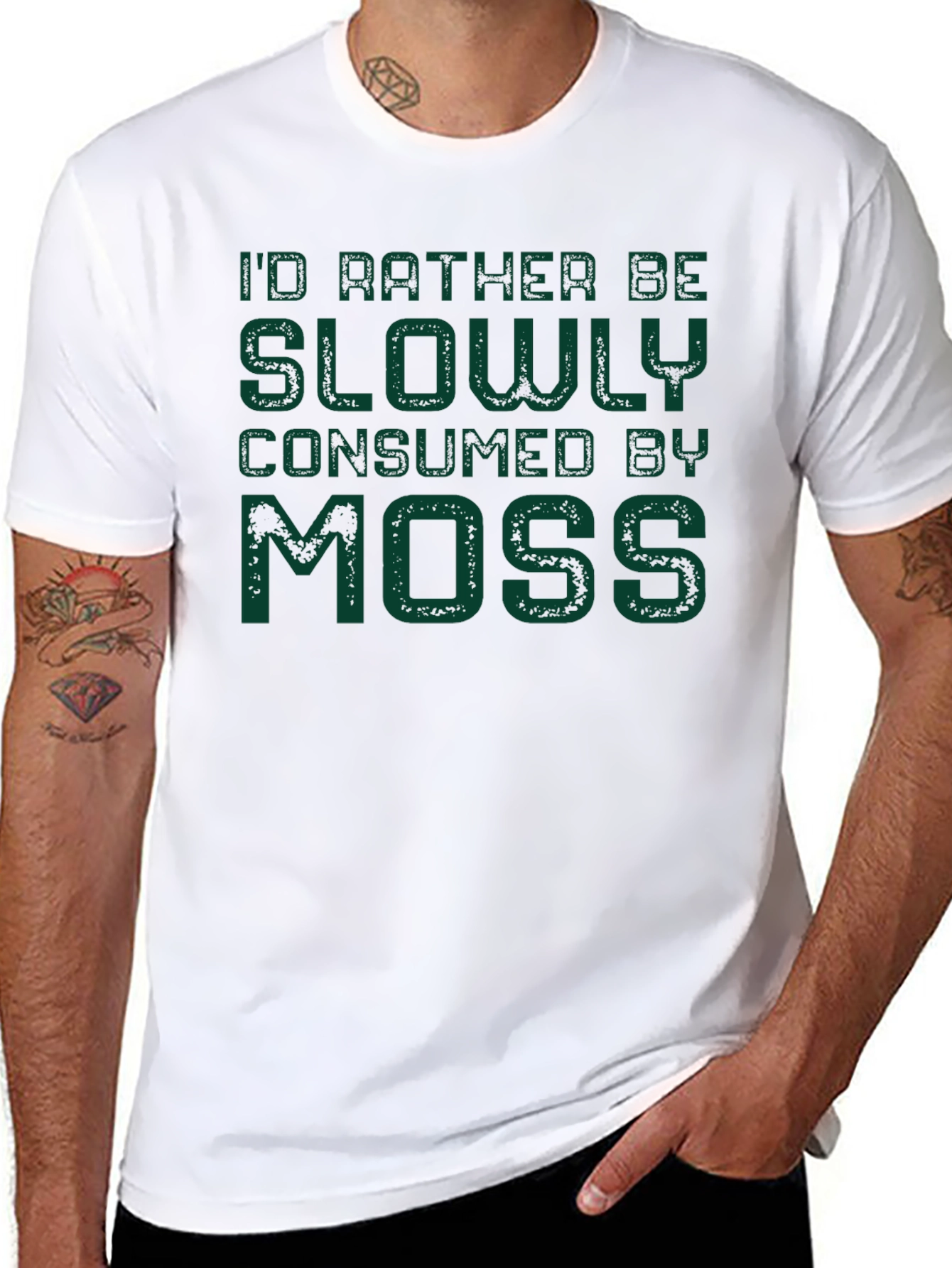 Black Moss Consumed T-Shirt - Humorous Graphic Tee view 8