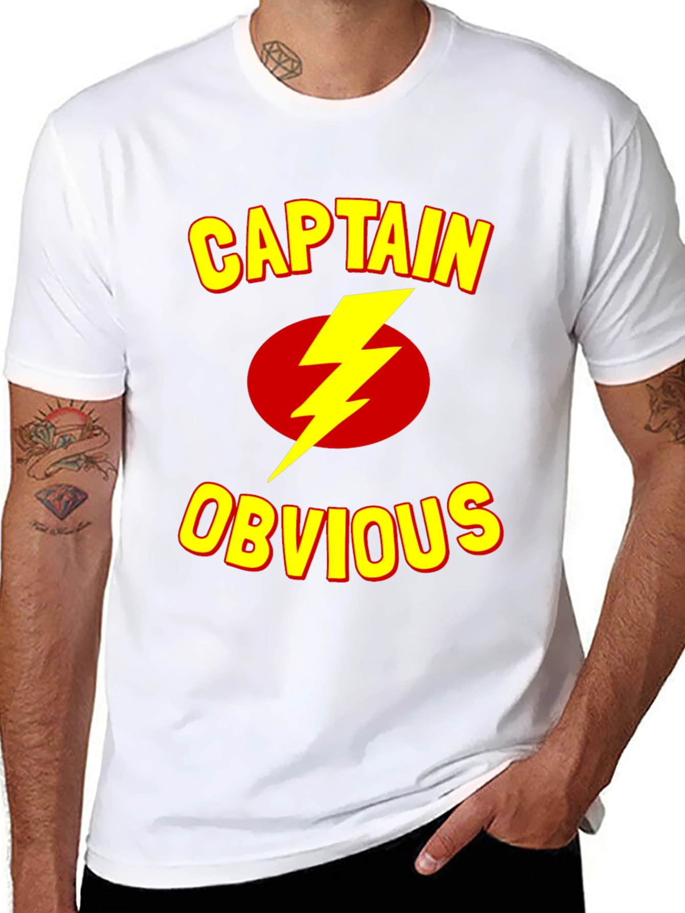 Black Captain Obvious T-Shirt - Funny Humor Tee view 8