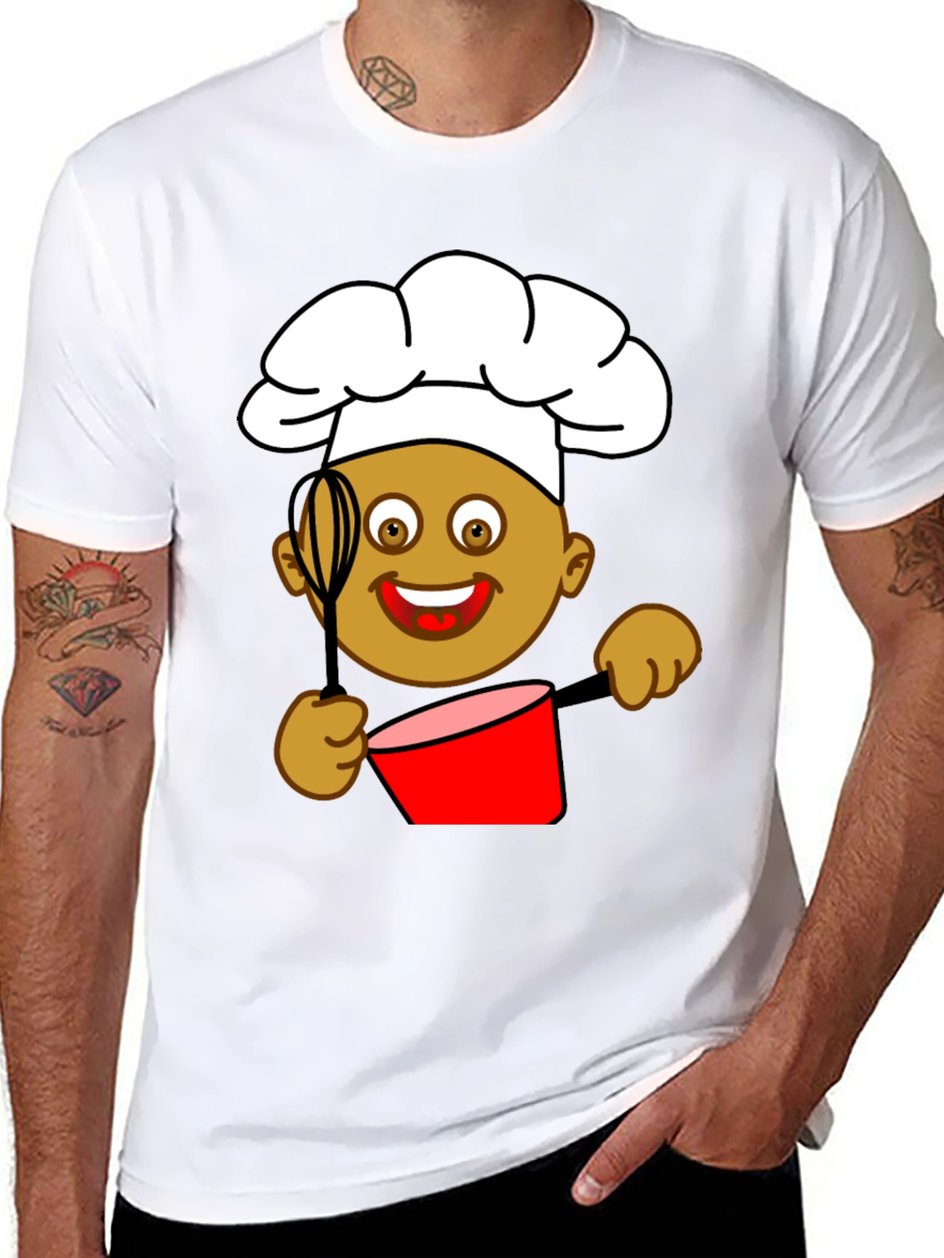 Black Chef Cartoon Graphic Tee view 8