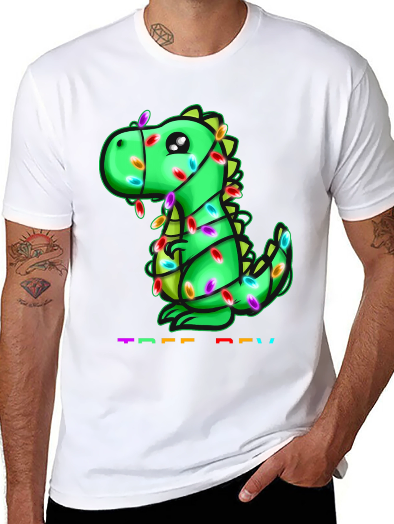 Black Festive Dino T-Shirt view 8