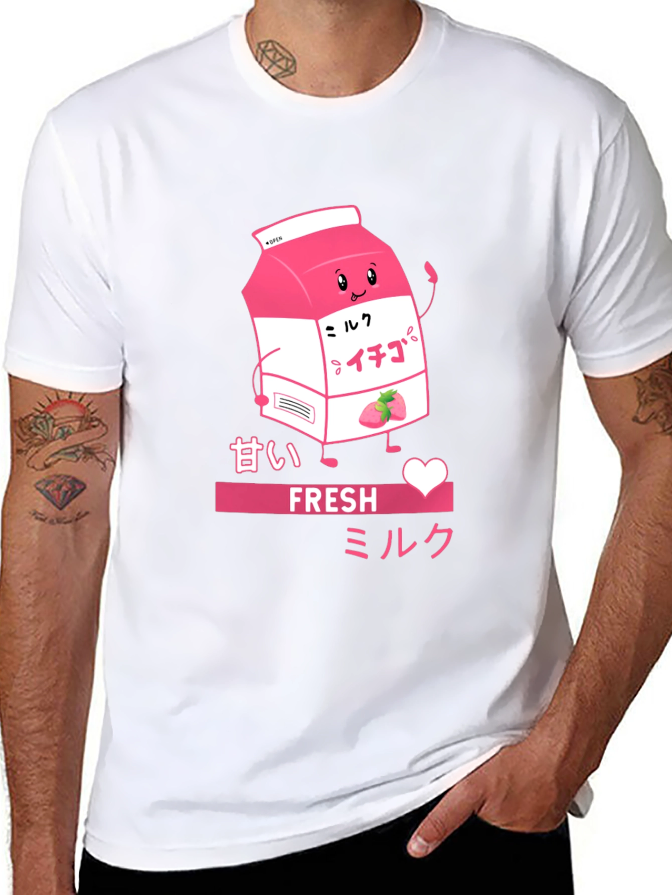 Black Kawaii Strawberry Milk T-Shirt - Fresh Milk Tee view 8