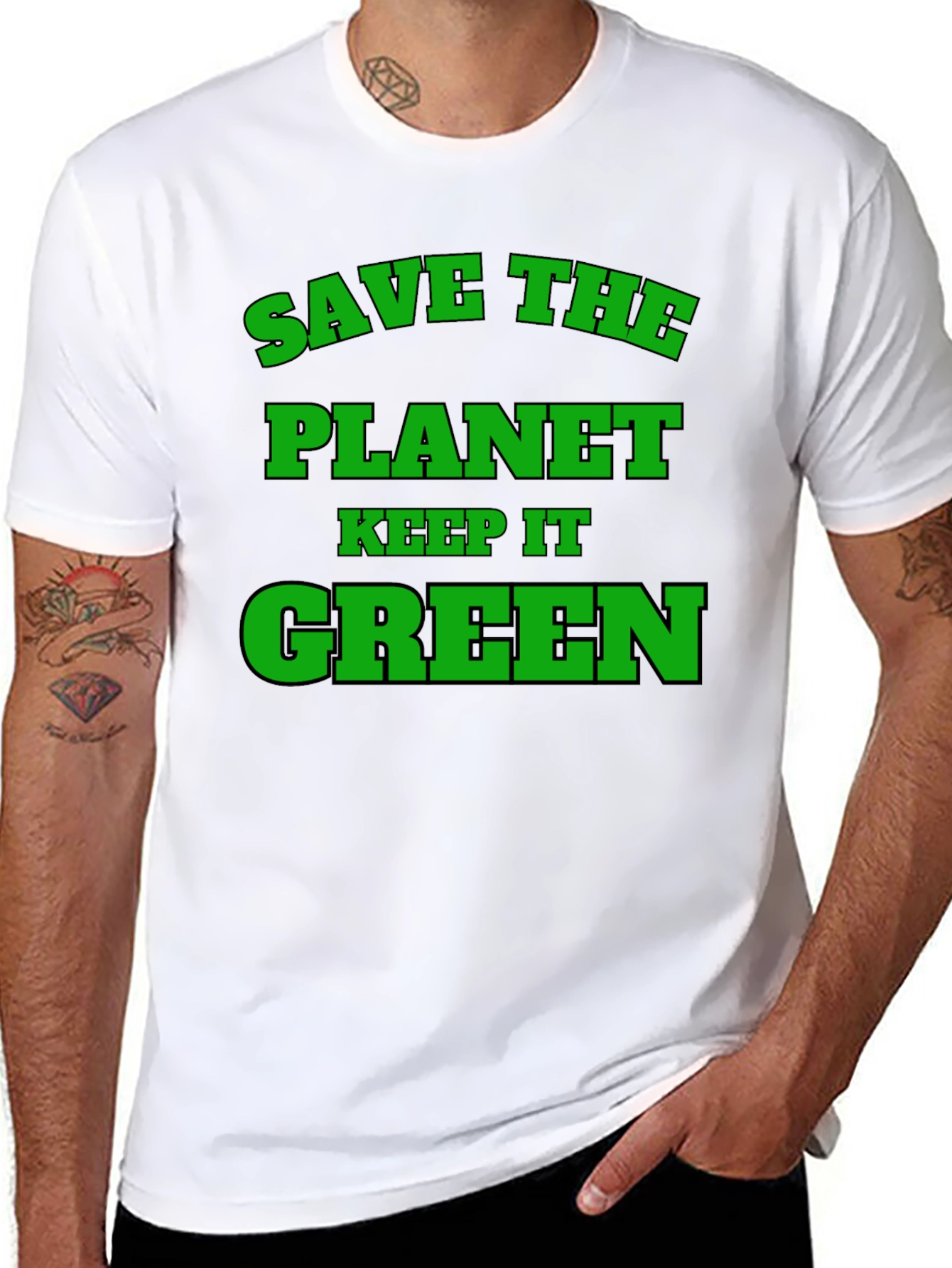 Black Eco-Friendly Save the Planet T-Shirt view 8