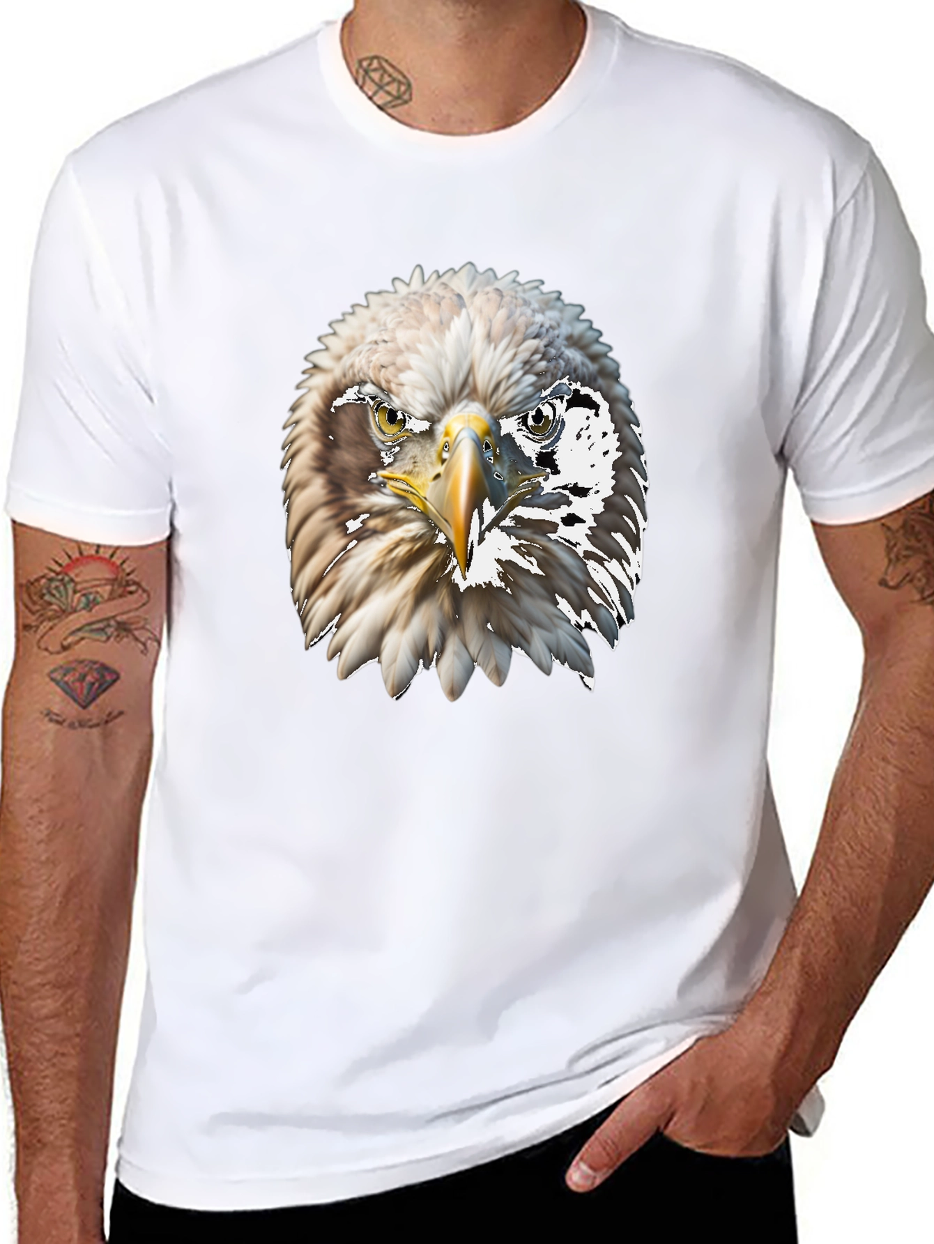 Black Eagle Graphic Tee - Bold Bird of Prey Design view 8
