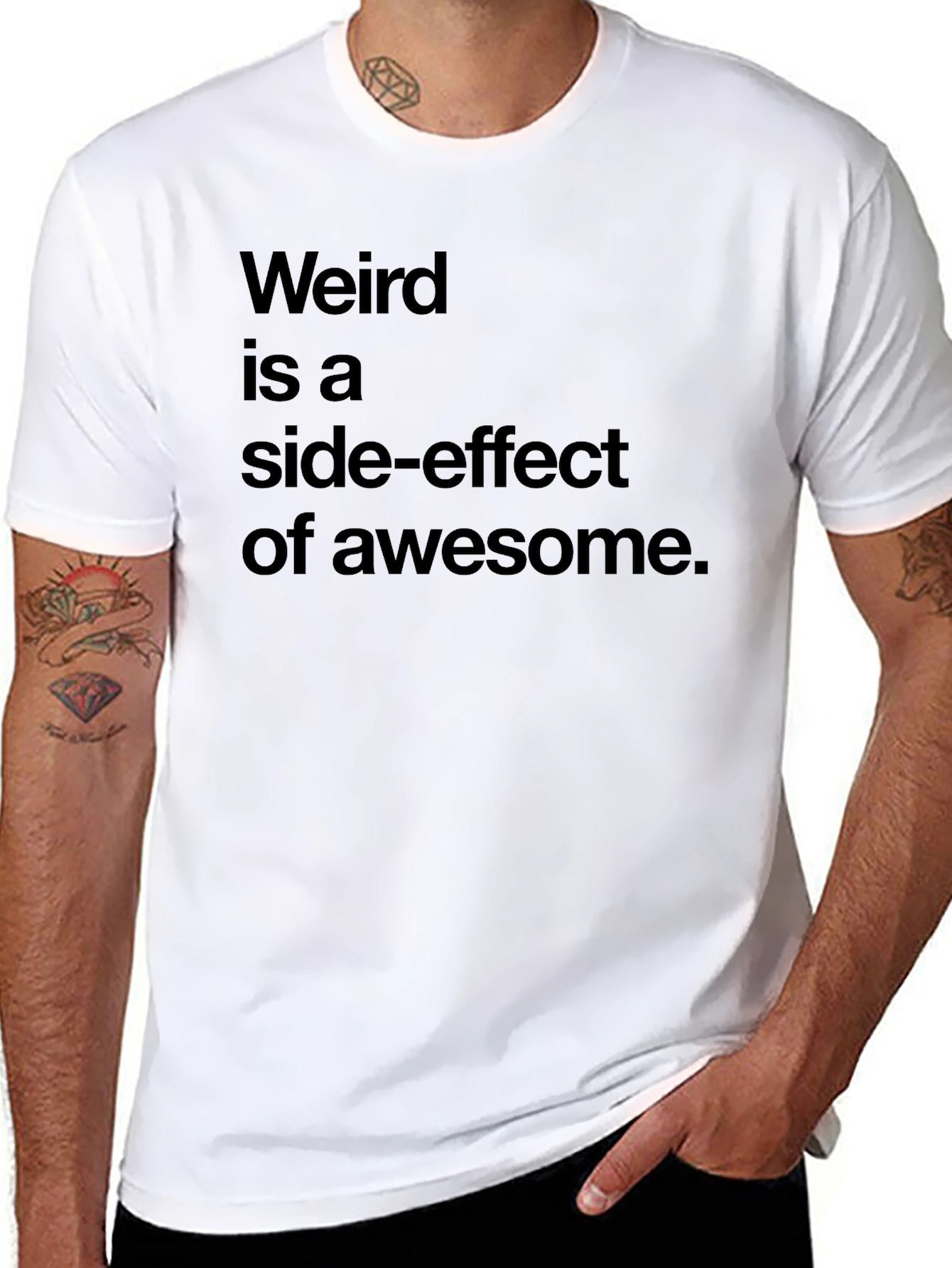 Black Weird is Awesome Graphic T-Shirt view 8