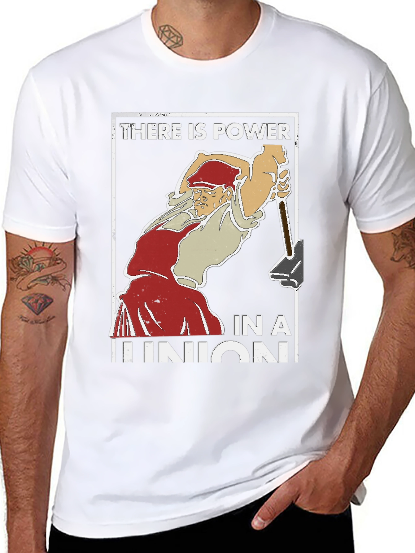 Black Union Power T-Shirt - Worker's Rights Tee view 8