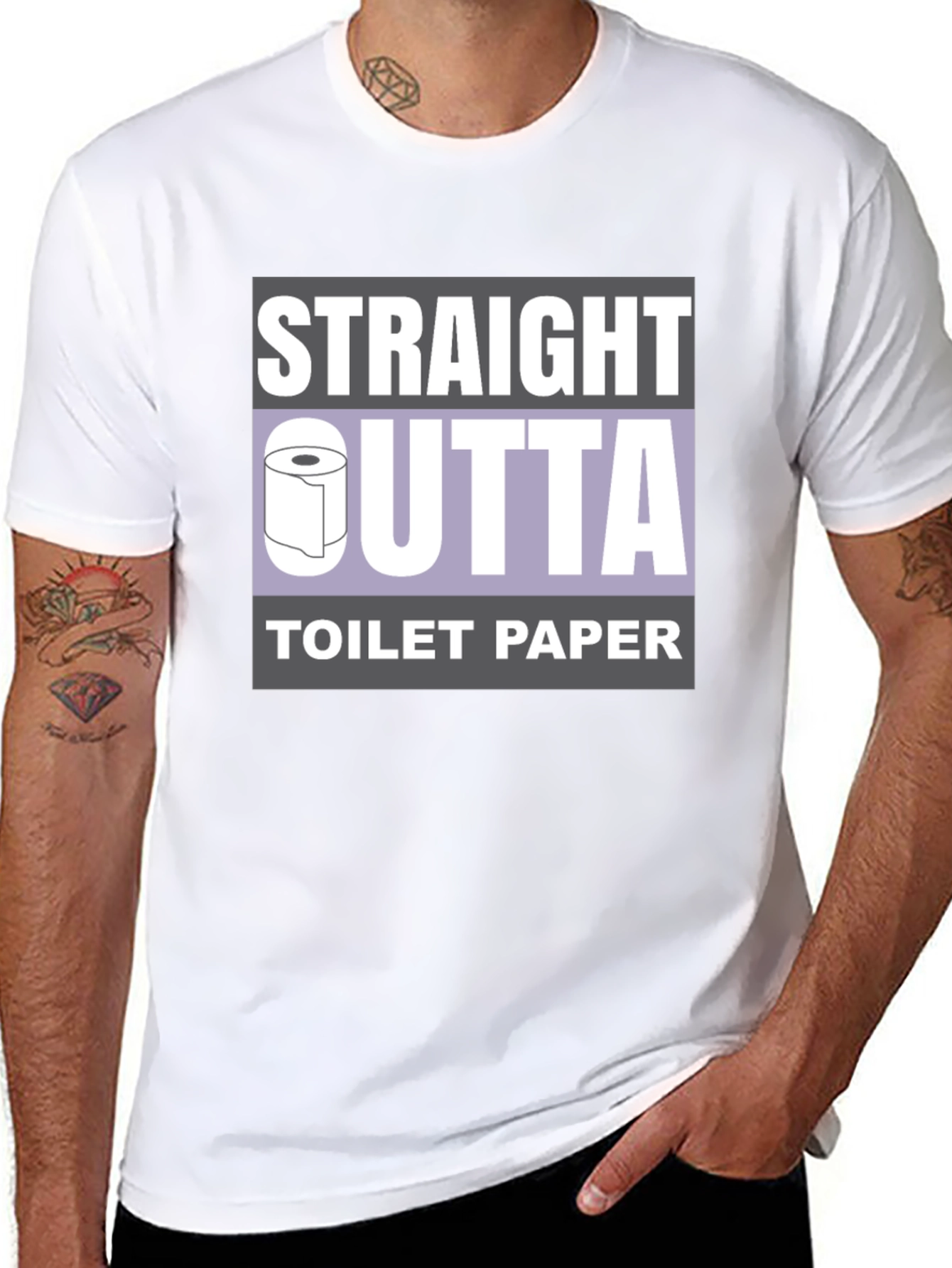 Black Straight Outta Toilet Paper T-Shirt Funny Novelty Tee view 8