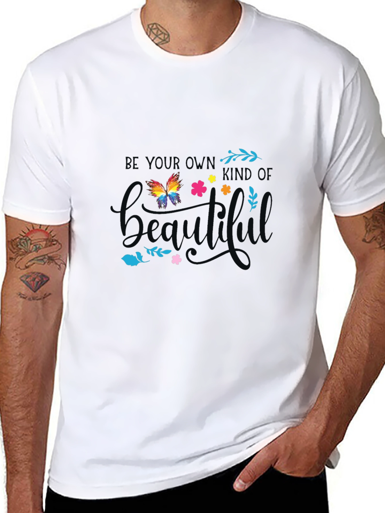 Black Be Your Own Kind of Beautiful Graphic Tee view 8