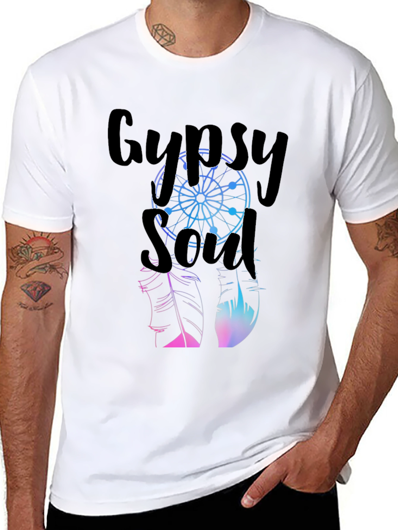 Black Gypsy Soul Graphic T-Shirt - Casual Style view 8