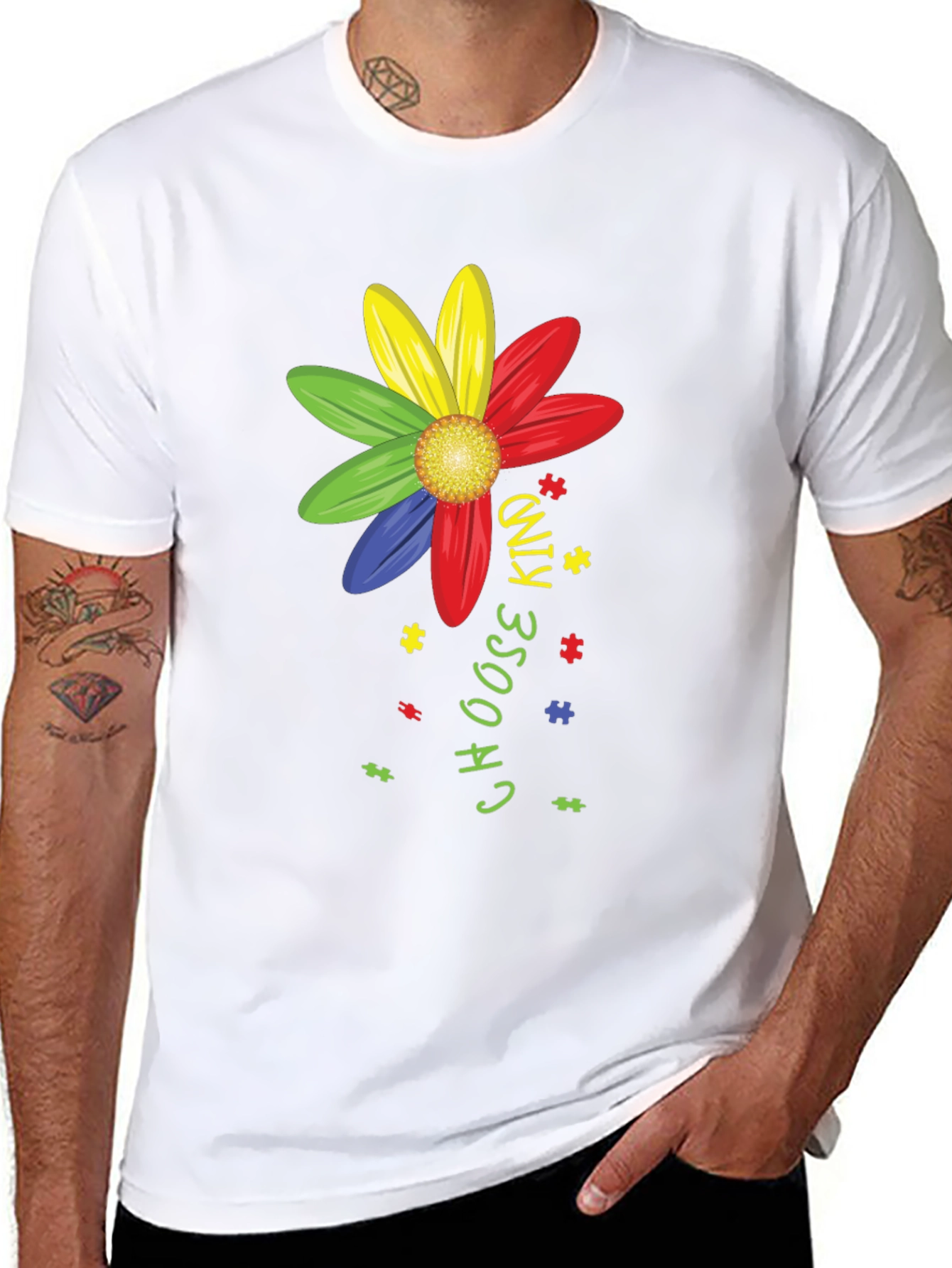 Black Choose Kind Autism Awareness T-Shirt view 8