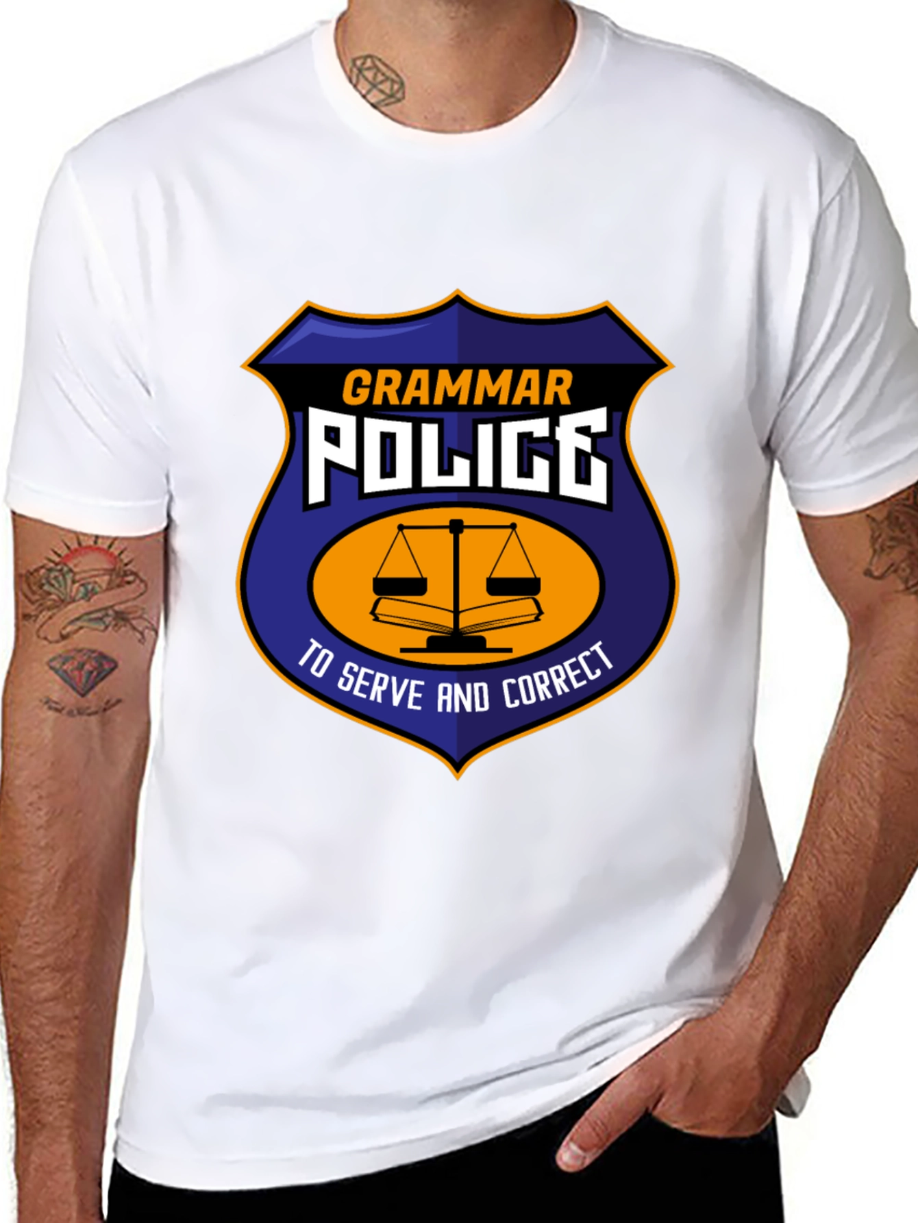 Grammar Police T-Shirt - Serve and Correct Tee - 8