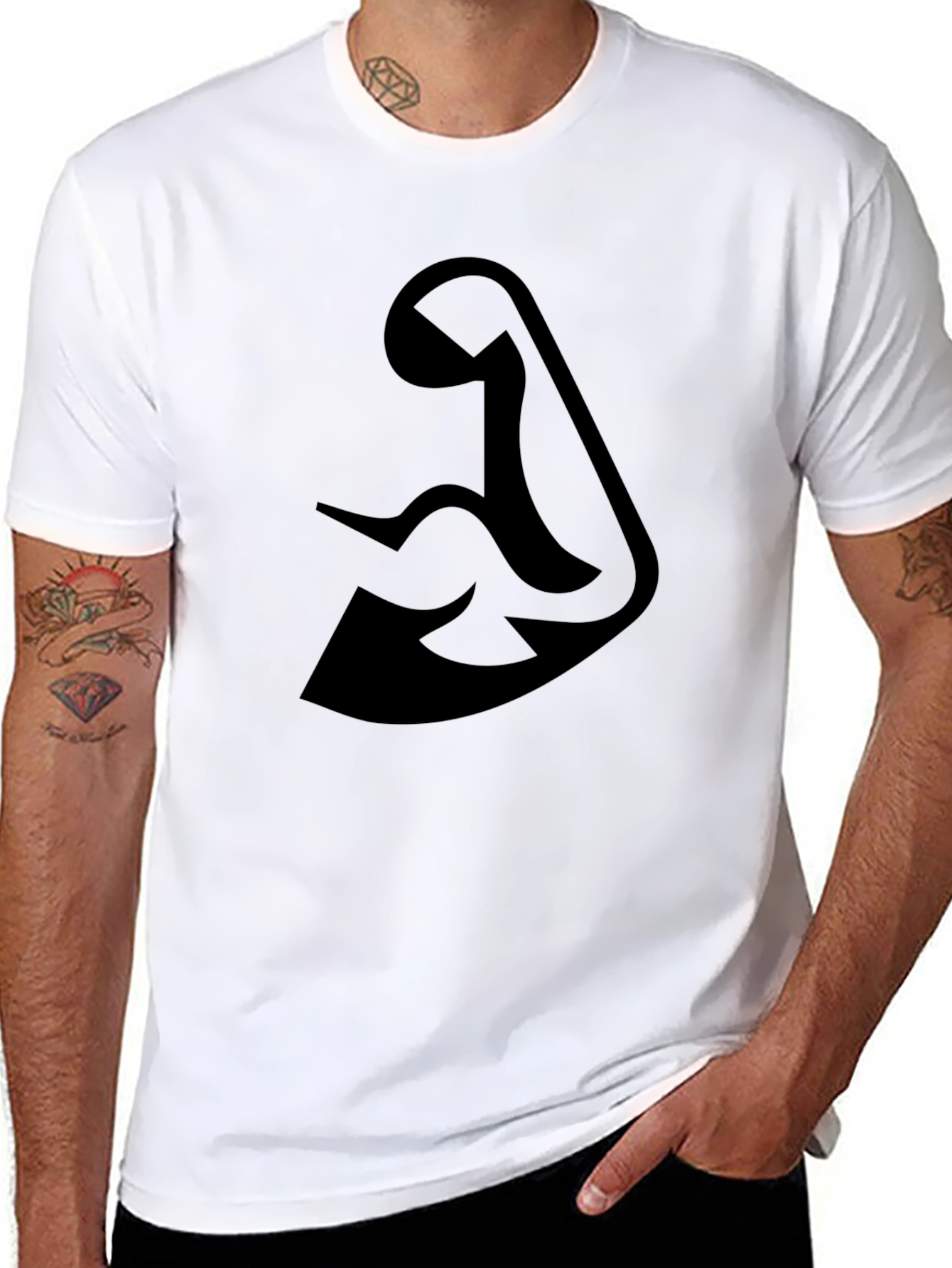 Black Black Arm Flex Graphic Tee view 8