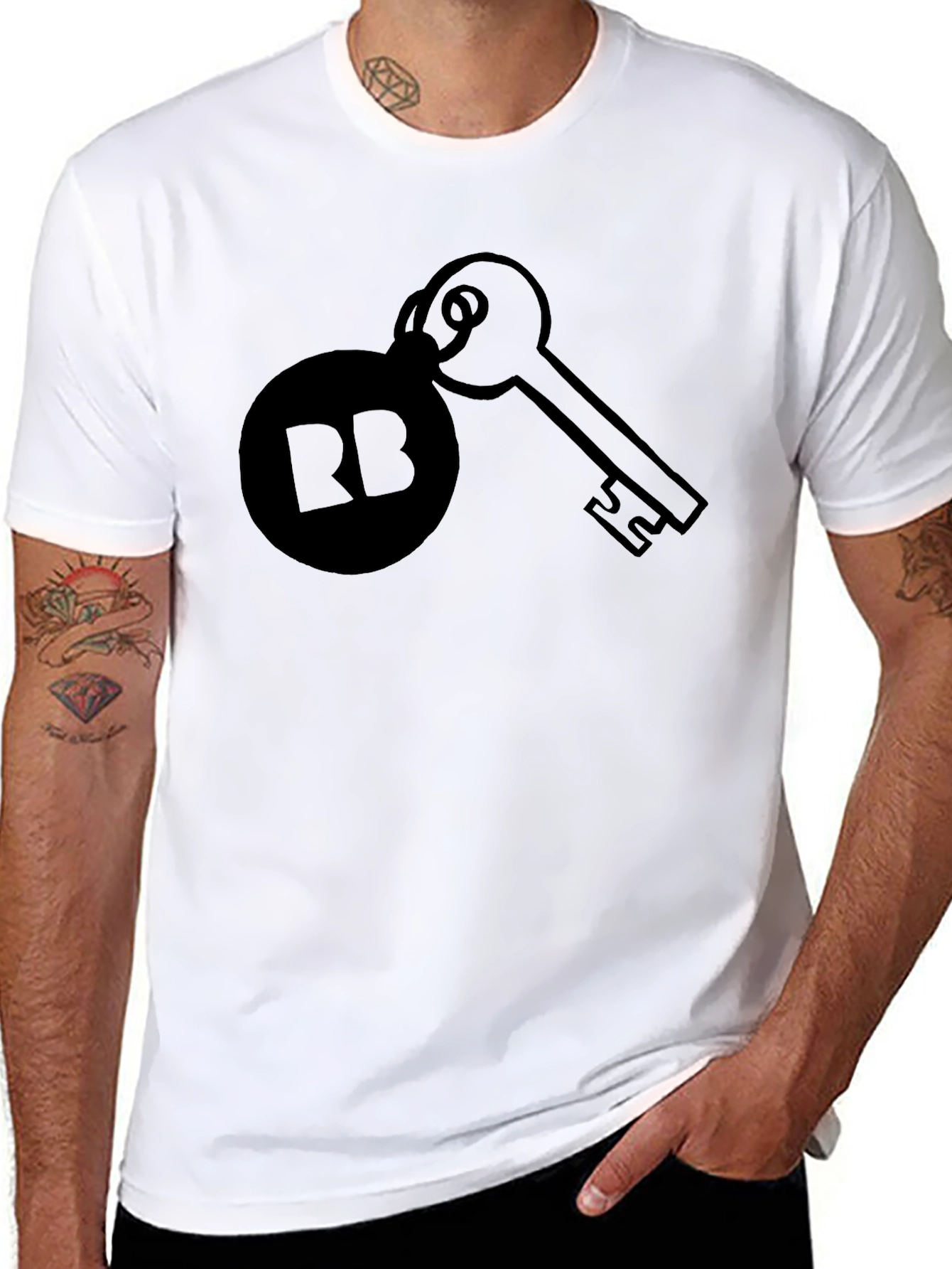 Black RB Key Graphic Tee - Unisex Soft Cotton Shirt view 8