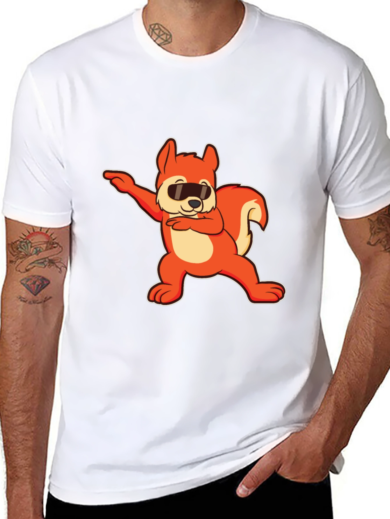 Black Dabbing Squirrel Graphic Tee - Cool & Fun view 8